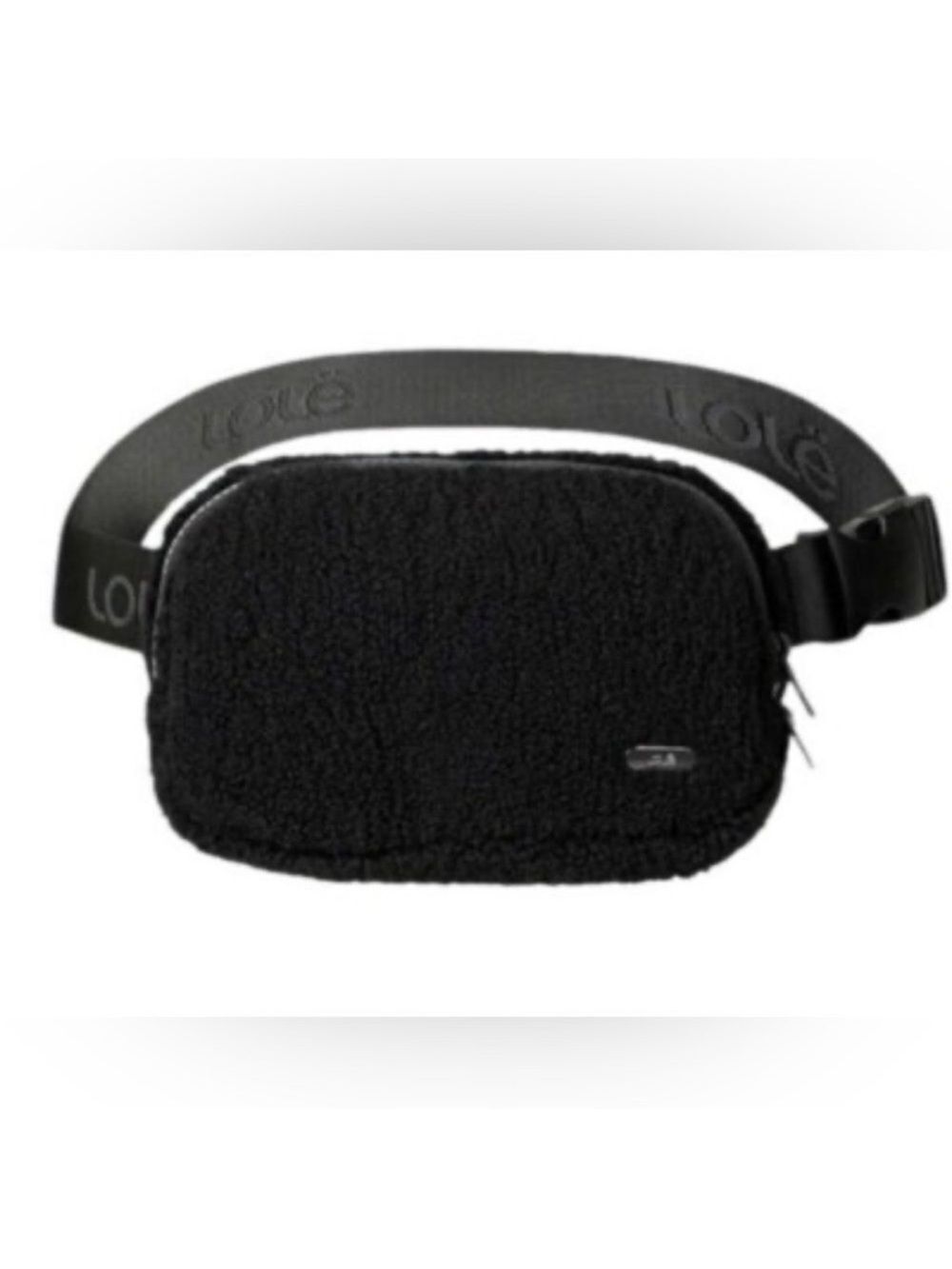 LOLE Black Sherpa Fleece Unisex Belt Bag Fanny Pack
